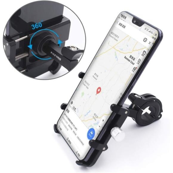 Bike Phone Mount Holder, Aluminum Phone Holder Mount with 360° Rotation - Picture 2 of 16